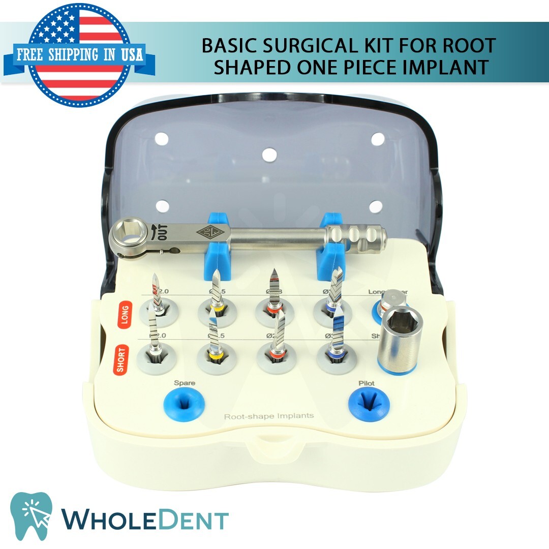 Basic Kit Box With Drills And instruments For Root Shaped One Piece element