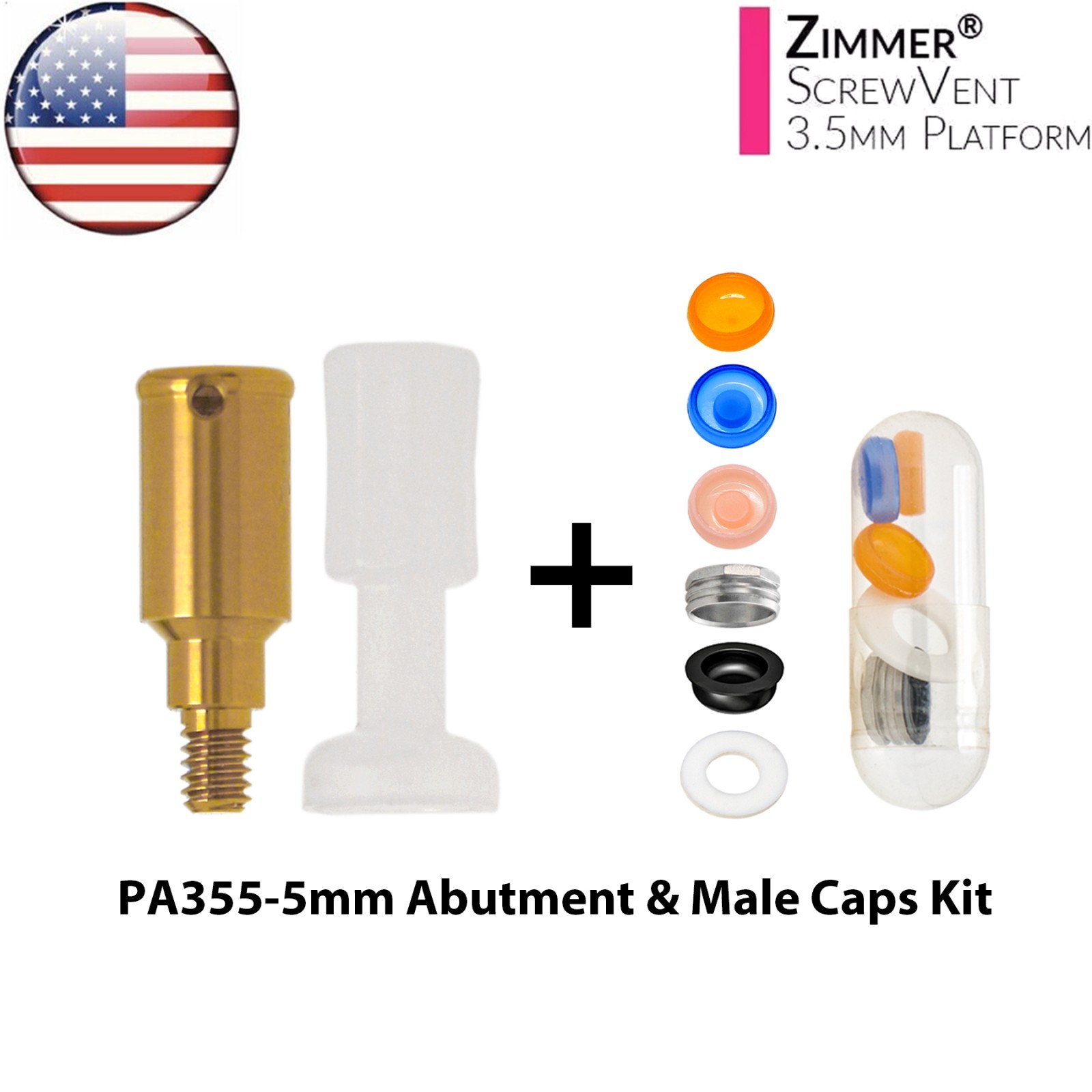 US Overdenture Locator Abutments For ZIMMER Screw-Vent 3.5/4.5mm BEGO MIS Adin