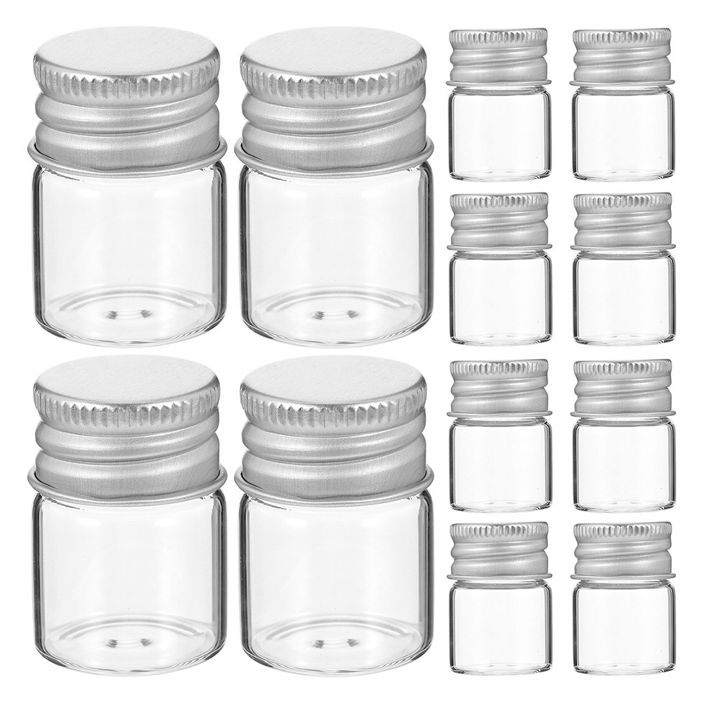 24 Pcs Mini Empty Glass Vials 5ml With Aluminum Caps For Sampling