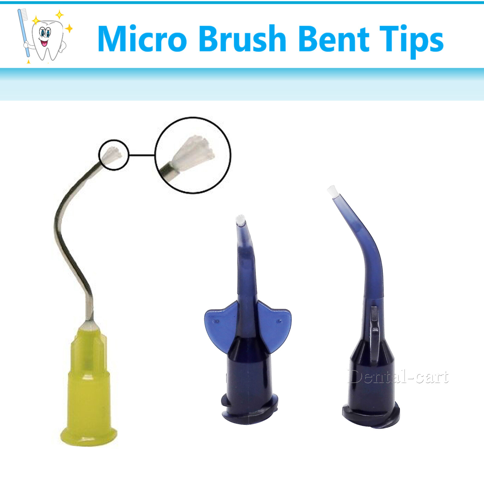Dental Infusor Applicator Tips Pre-Bent Brush, Endo 19Ga, Intra -Oral BrushTips