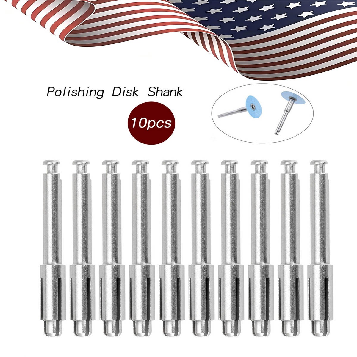 10 Pcs Dental Mandrel Soflex Flexi Disc Fit RA Shank For Polishing Discs Disk