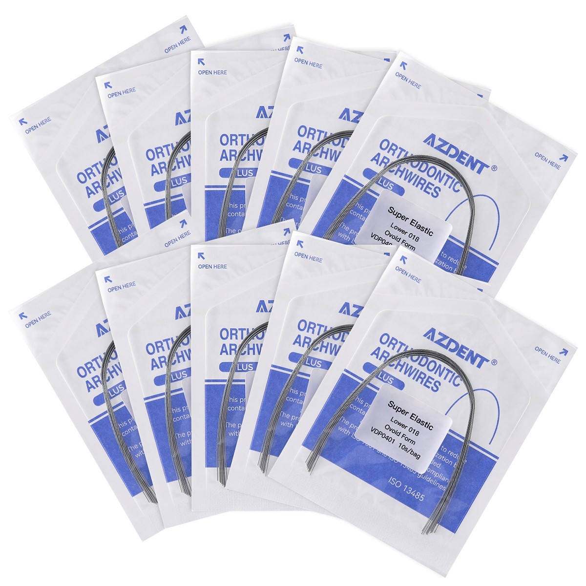 AZDENT PLUS Dental Orthodontic Niti Arch Wire Super Elastic Ovoid Form Round