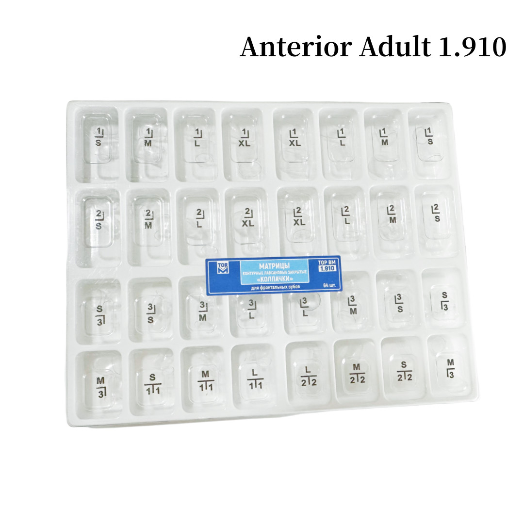 64Pcs/Box Dental Preformed Crown Resin Temporary Pre-corona Anterior Adult 1.910