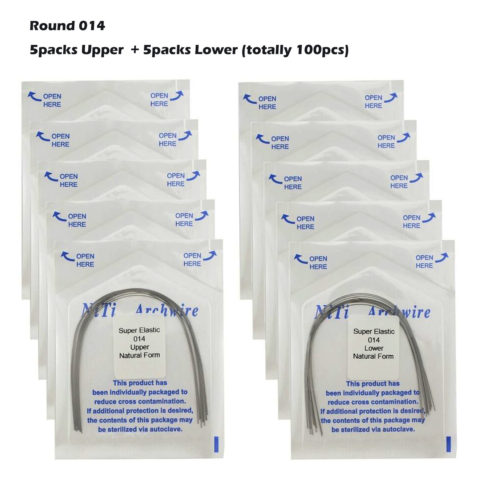 100pcs Orthodontic Arch Wire Round Rectangular Arcos Arch Wires Natural Form