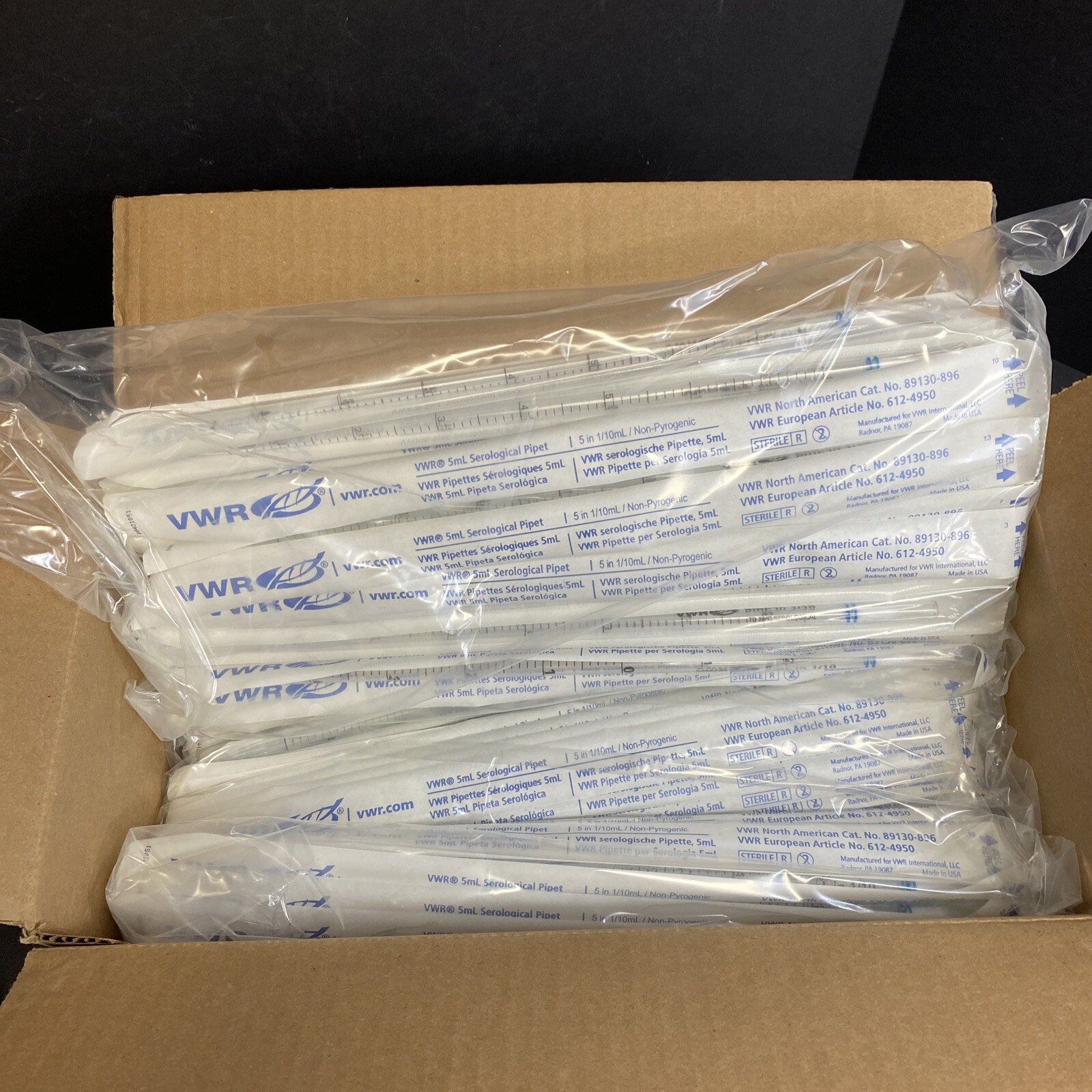 VWR Serological Pipette 5 ml Polystyrene Total of 350 Pipets