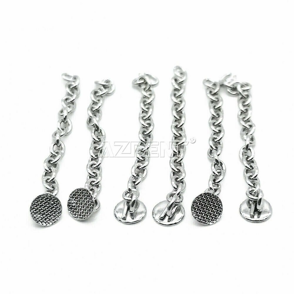 Dental Orthodontic Traction Button Chain Round Silver/Gold Plated