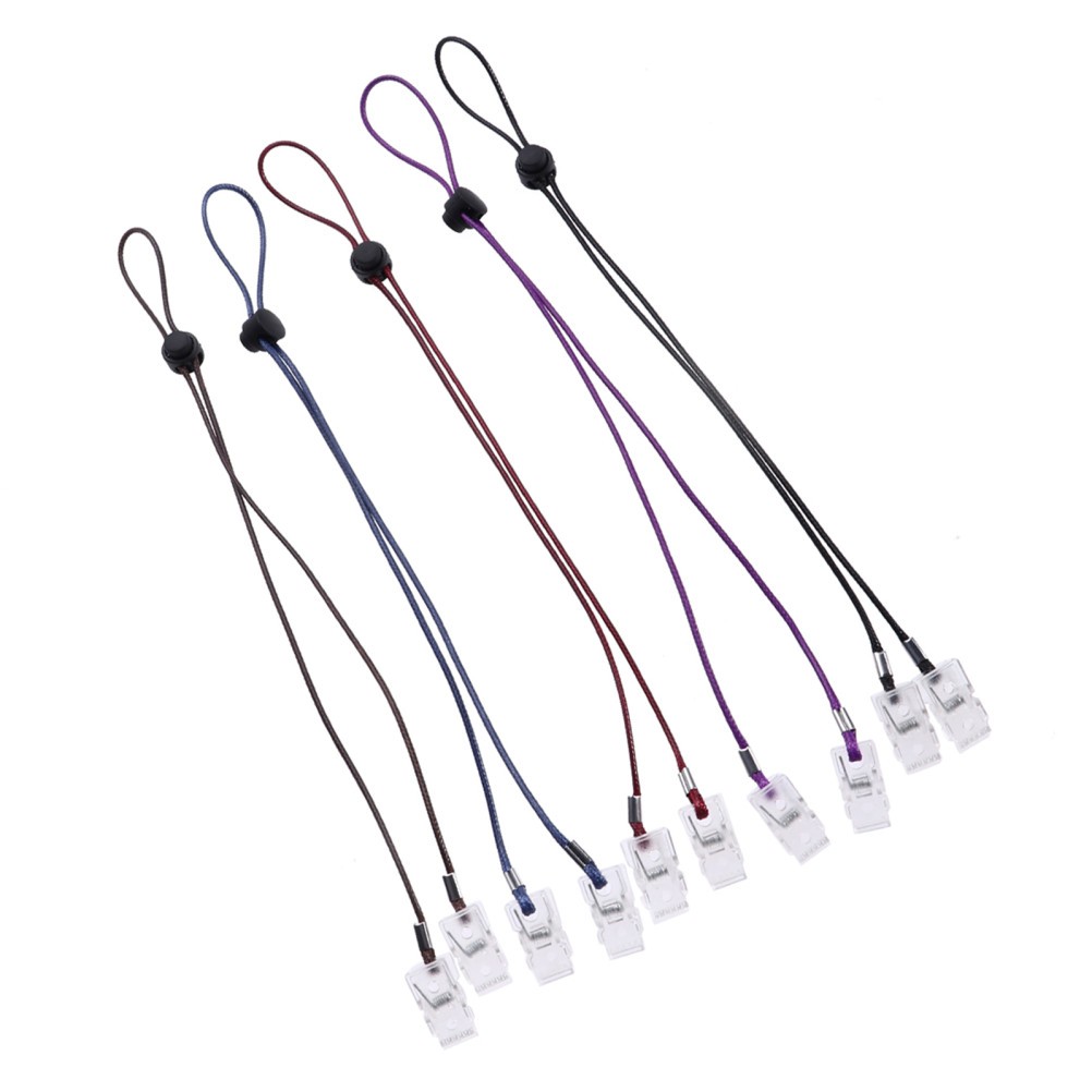 5Pcs Napkin Bib Clips with Reusable Polyester Chain Assorted Colors for Home