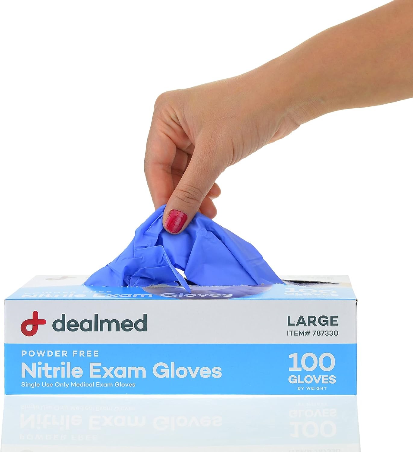Nitrile Exam Gloves – 100 Count Large (Pack of 1) Disposable, Non-Irritating,