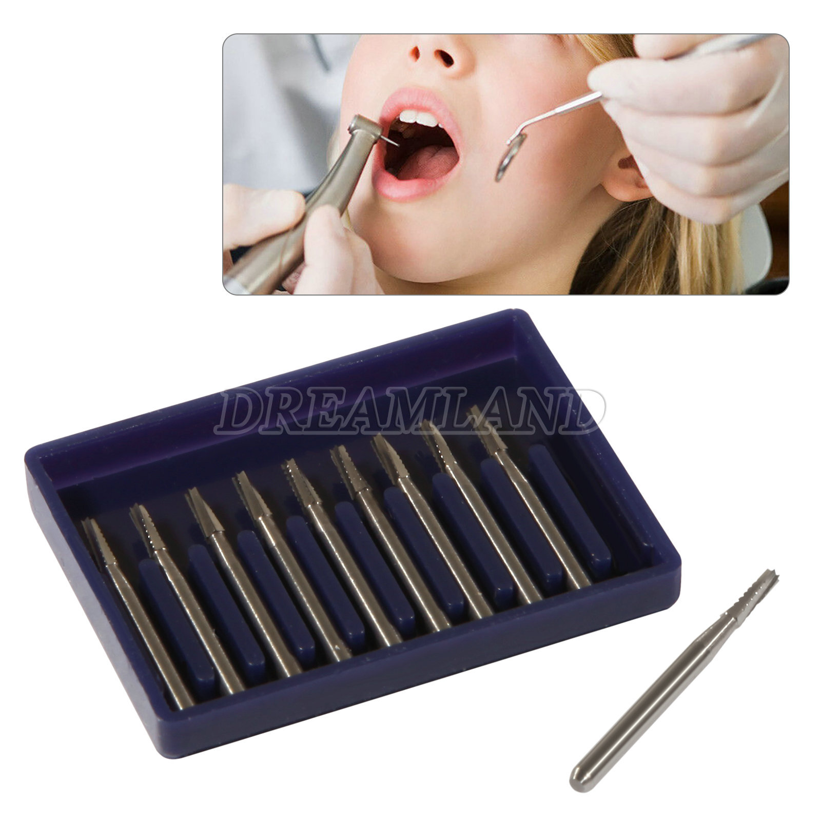 USA Dental Midwest FG #557 Clinic Length Cross Cut Carbide Burs 100/Pk（19mm）