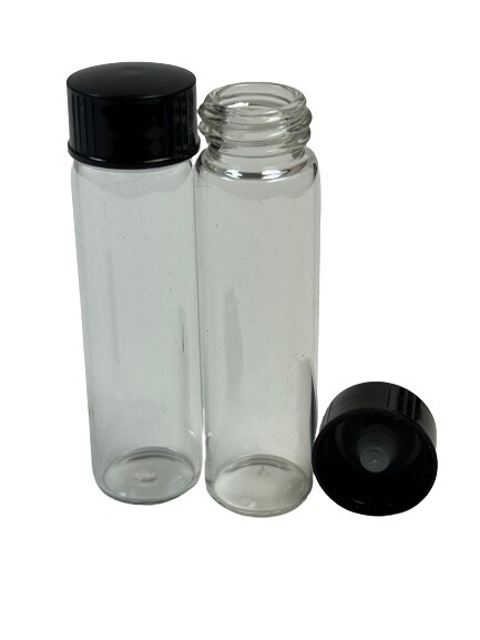 144 Pcs Clear 2 Dram Glass Vials [17mm X 60mm] With Cone Liner Caps