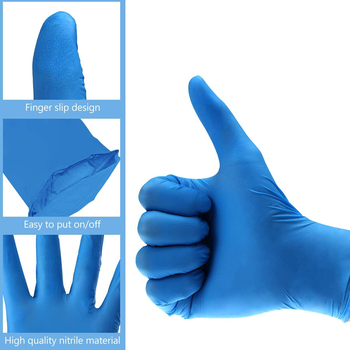 2000pcs Non-Latex Nitrile Gloves Powder Free Thicken 4 mil M/L Durable Rubber US