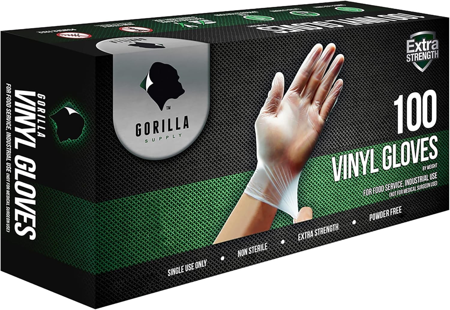 Heavy Duty Disposable Vinyl Gloves – Latex & Powder Free, Food Safe – 100 Count
