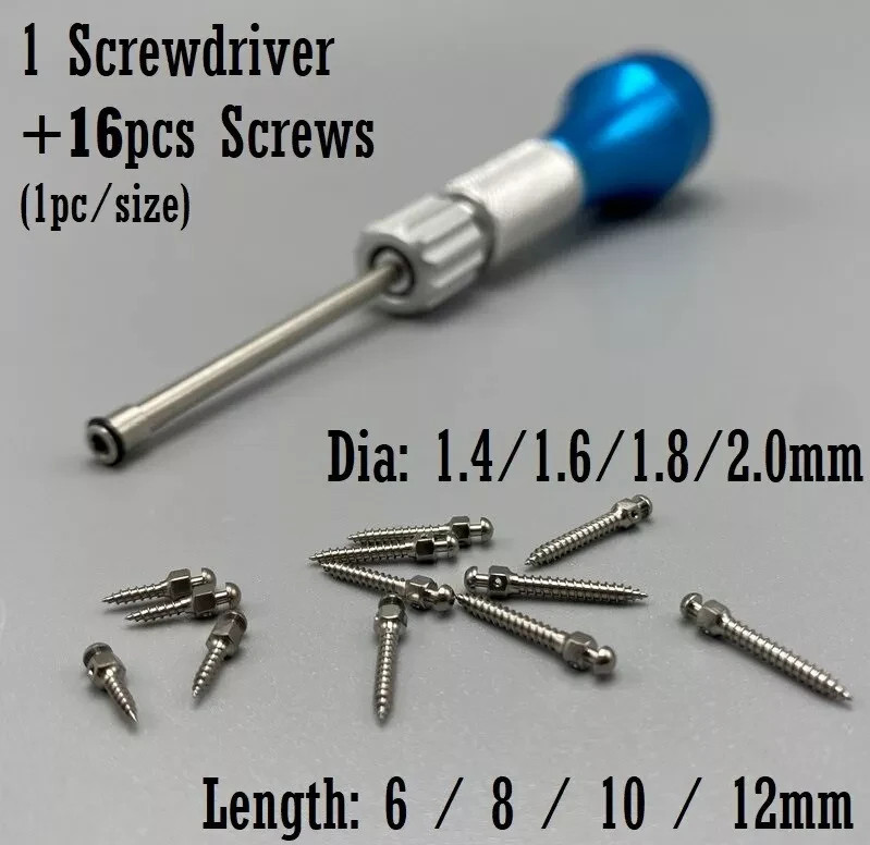 Dental Orthodontic Titanium Micro Mini Screws Implant Self-Drilling Screwdriver