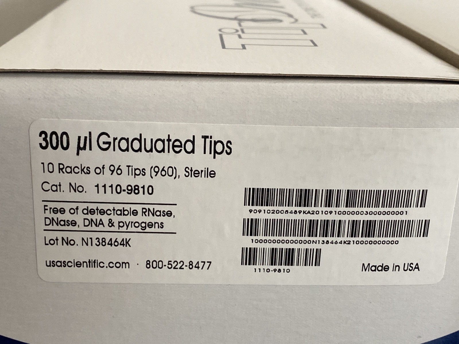 (3840) USA SCIENTIFIC TipOne 300uL Graduated Pipet Tips 40x 96/Rack 1110-9810