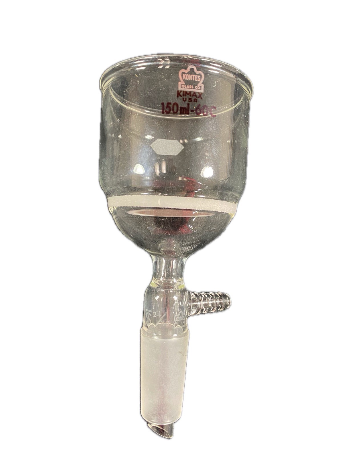 KONTES KIMAX 150mL Borosilicate Glass Buchner Filter Funnel 60mm Disc 28400-1501