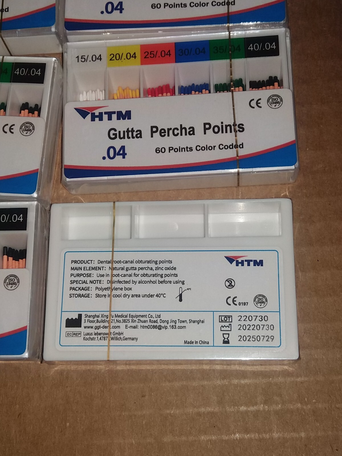 10 GUTTA PERCHA 60 POINTS .04 Color Coded 15 20 25 30 35 40