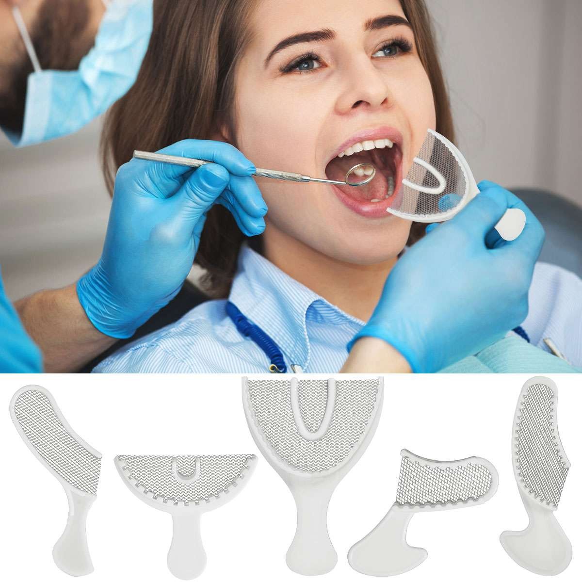 NEW Dental Impression Bite Registration Triple Trays Mold Anterior Posterior