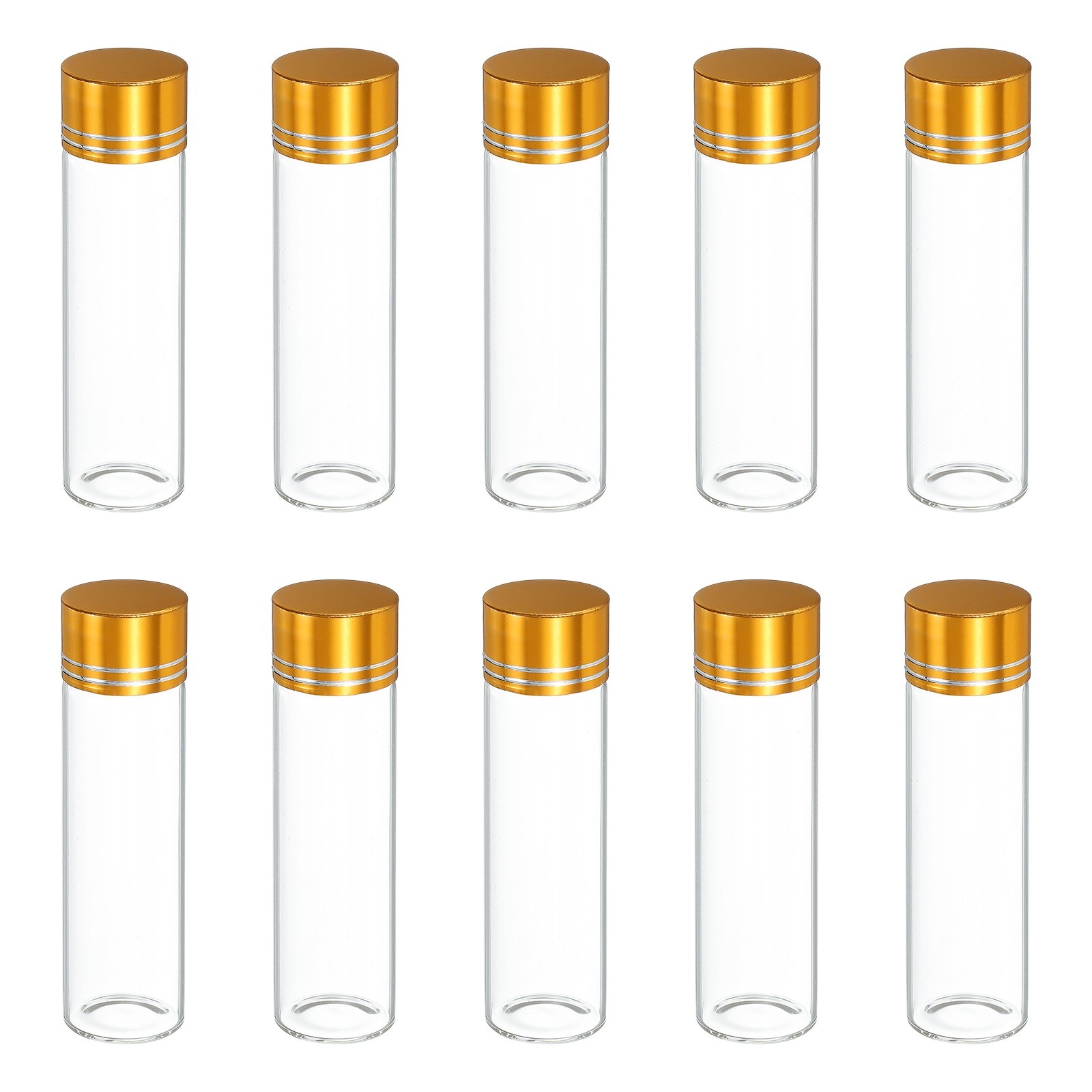 10Pcs Mini Glass Bottles with Lids 15ml Small Clear Glass Jars