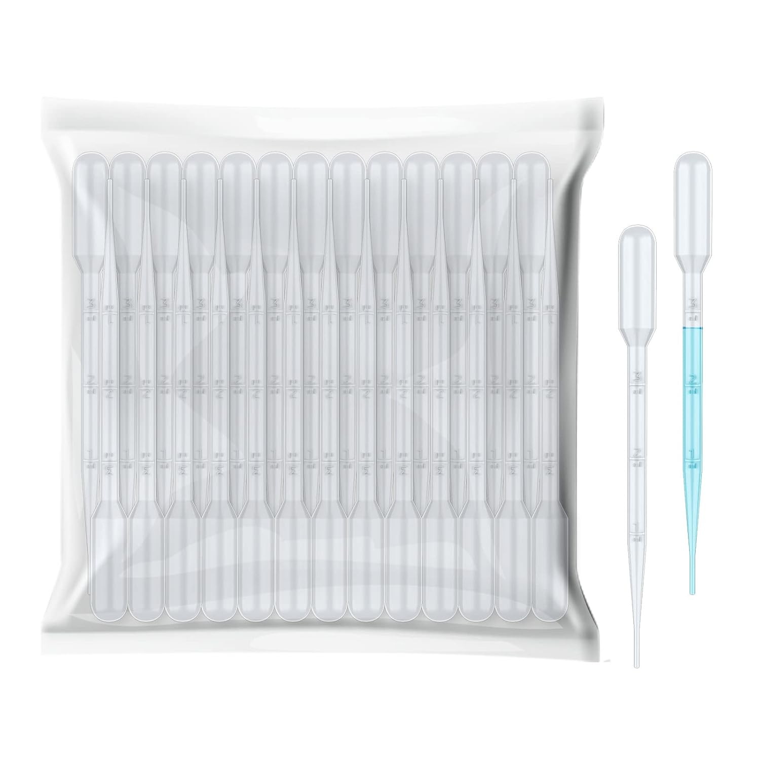 3ml Graduated Plastic Liquid Dropper Pipettes 20pcs Multipurpose Laboratory
