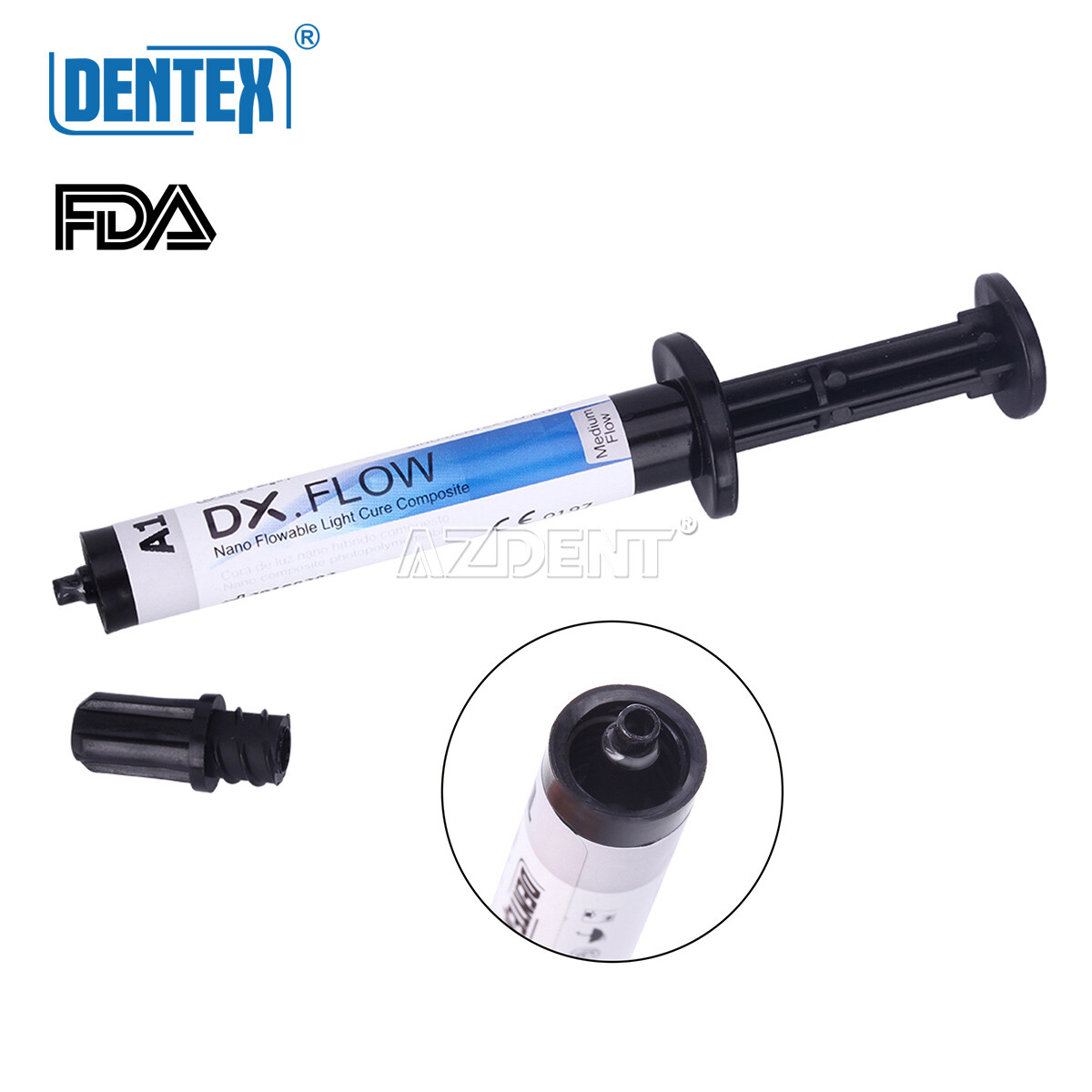 Dentex Dental Flowable Light Cure Hybrid Composite Resin Medium Flow A1/A2/A3