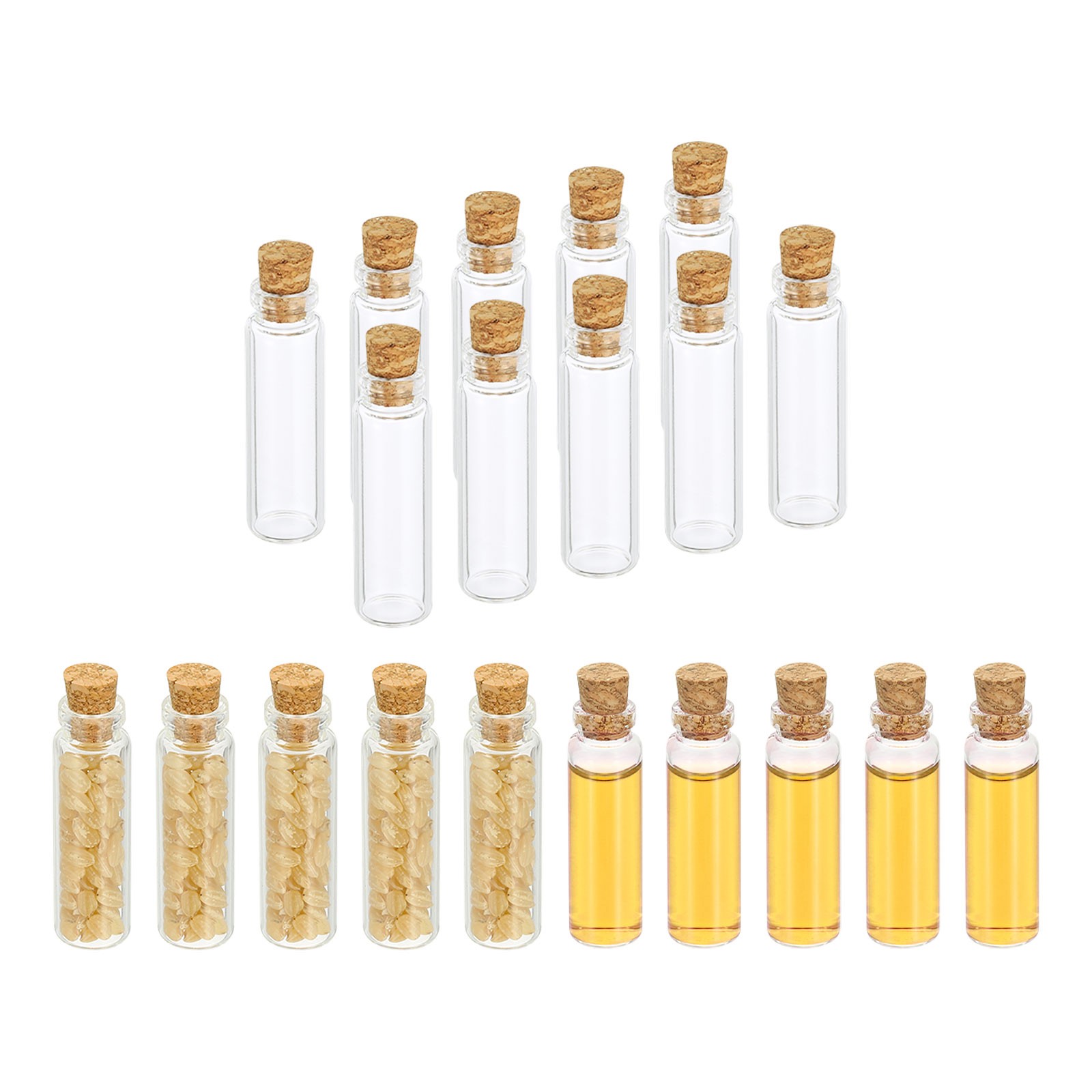 3ml Tiny Glass Bottles Vials 20Pcs Mini Clear Bottles Glass with Cork Stoppers