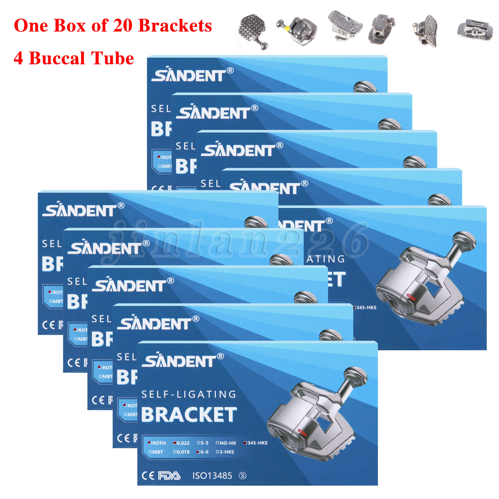 Dental Orthodontic Self Ligating Brackets Braces Roth .022 345 HK+Buccal Tube