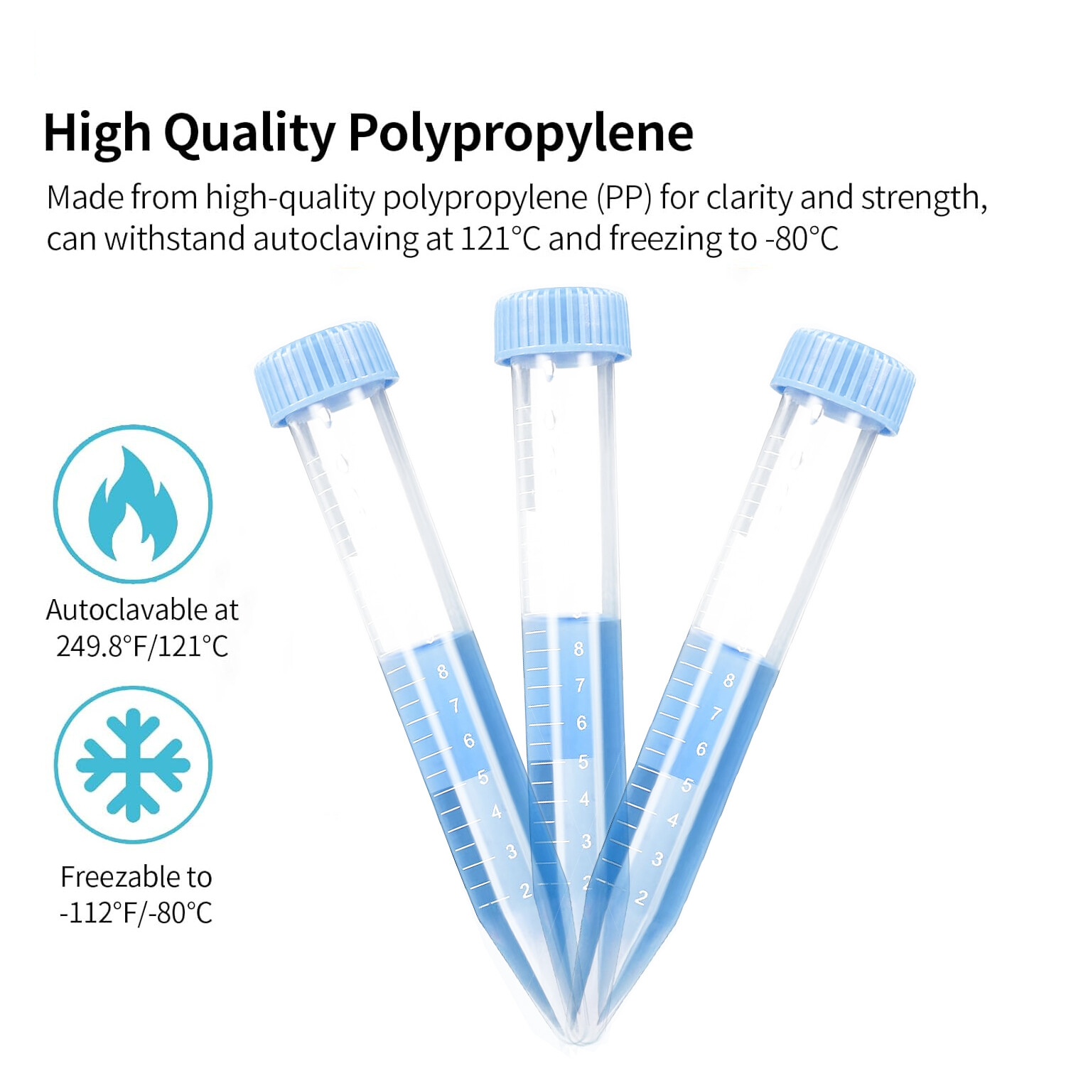 500PCS 15mL Centrifuge Test Tubes+ PTFE Syringe Filters 0.22μm/0.45μm 13mm/25mm