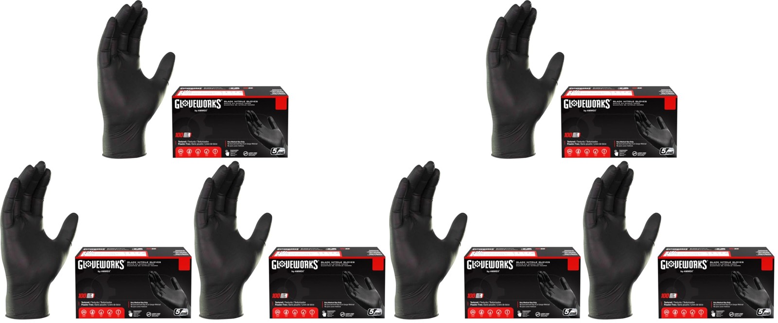 Black Nitrile Gloves 5 Mil Disposable for Food Service, Cooking, Professional…