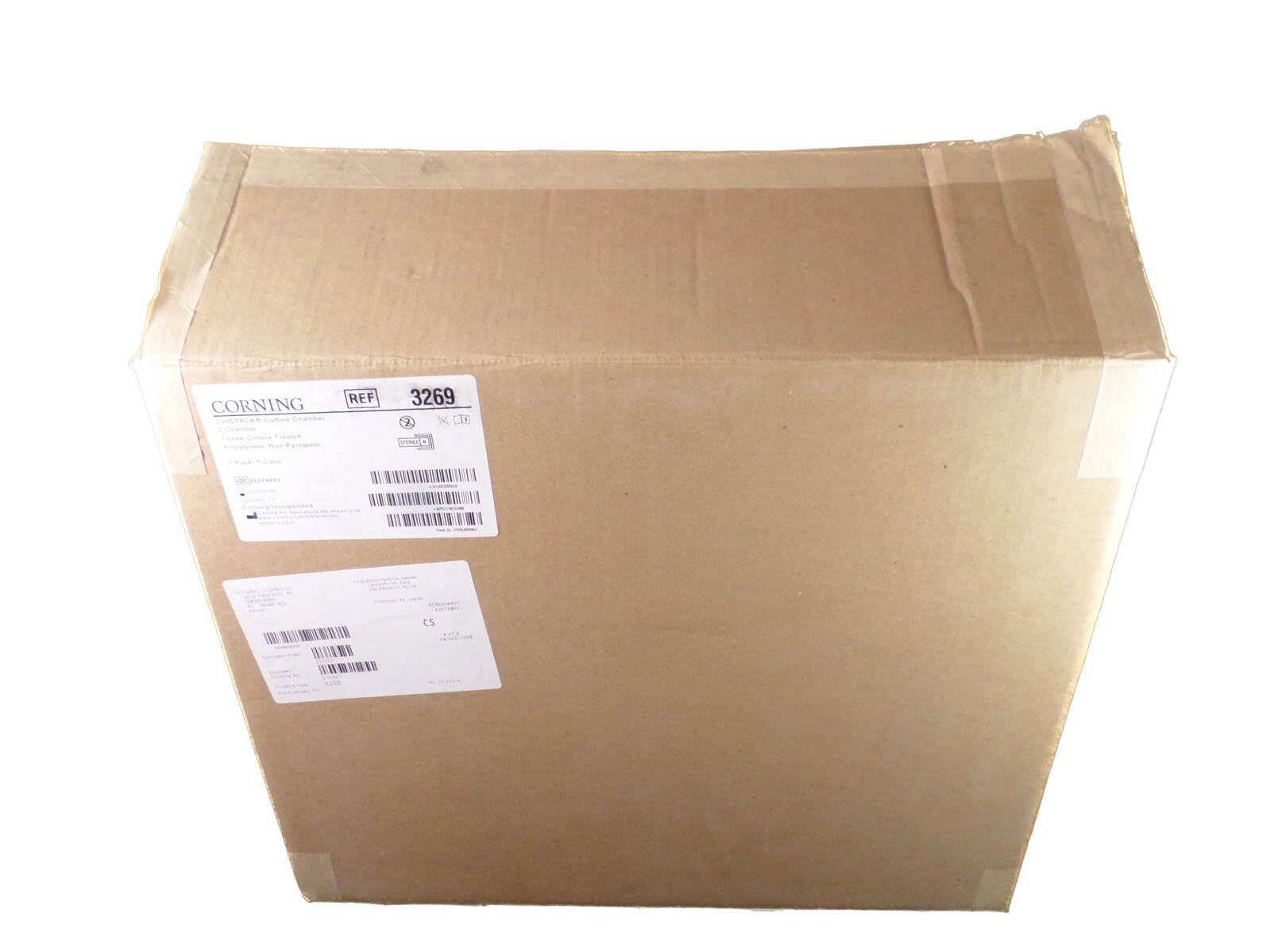 CORNING Polystyrene 1272cm² 2-Chamber TC-Treated CellSTACK W Vent Caps 3269 5/cs
