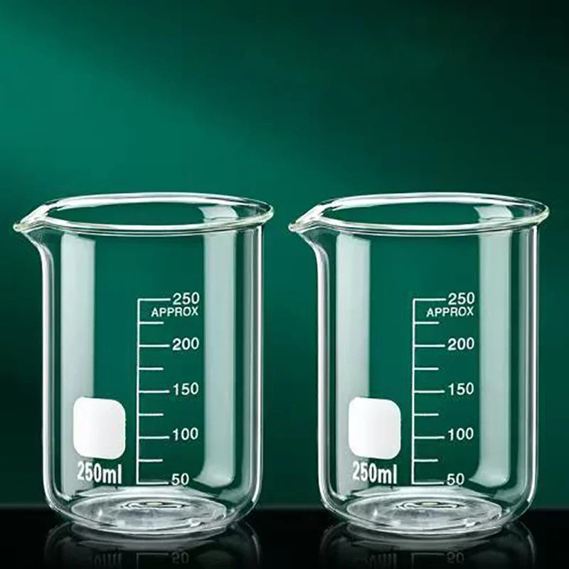 JUSTINLAU High Borosilicate Glass Beaker Clear Measuring Cup with Scale Laborato