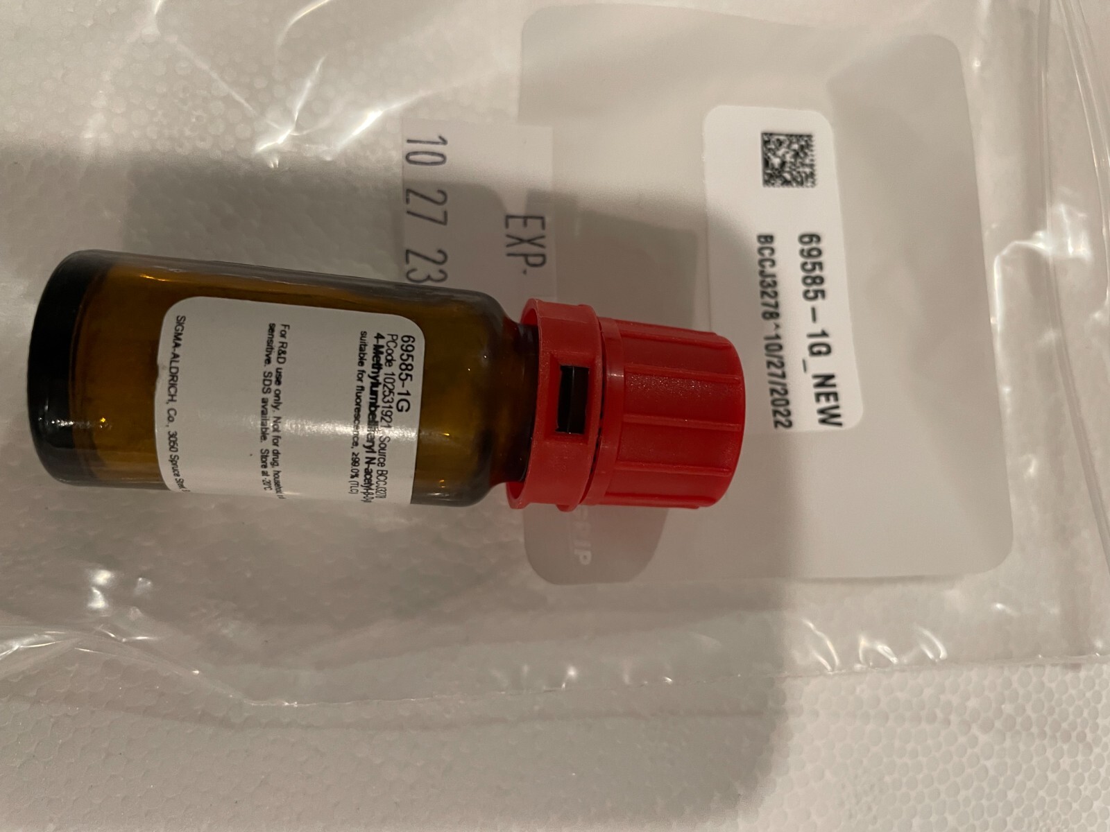 Sigma 4-Methylumbelliferyl N-acetyl-β-D-glucosaminide 69585 1g fluorogenic