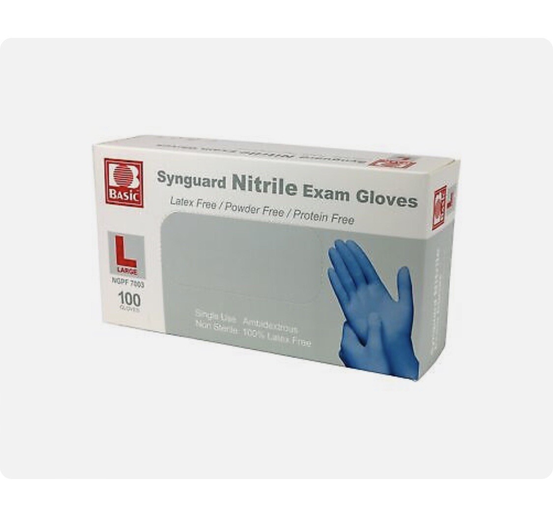 INTCO TouchFlex Nitrile Powder-Free Exam Gloves ( 100 gloves ) Large latex Free