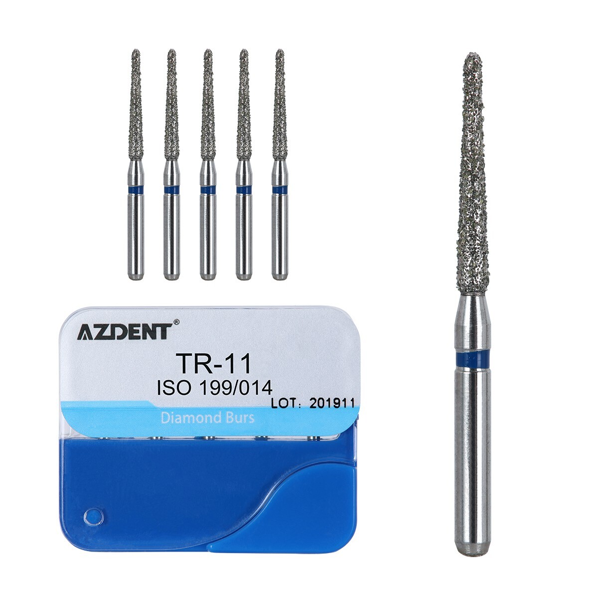 100pcs Dental Diamond Burs Kit for High Speed Handpiece Medium FG 1.6MM AZDENT