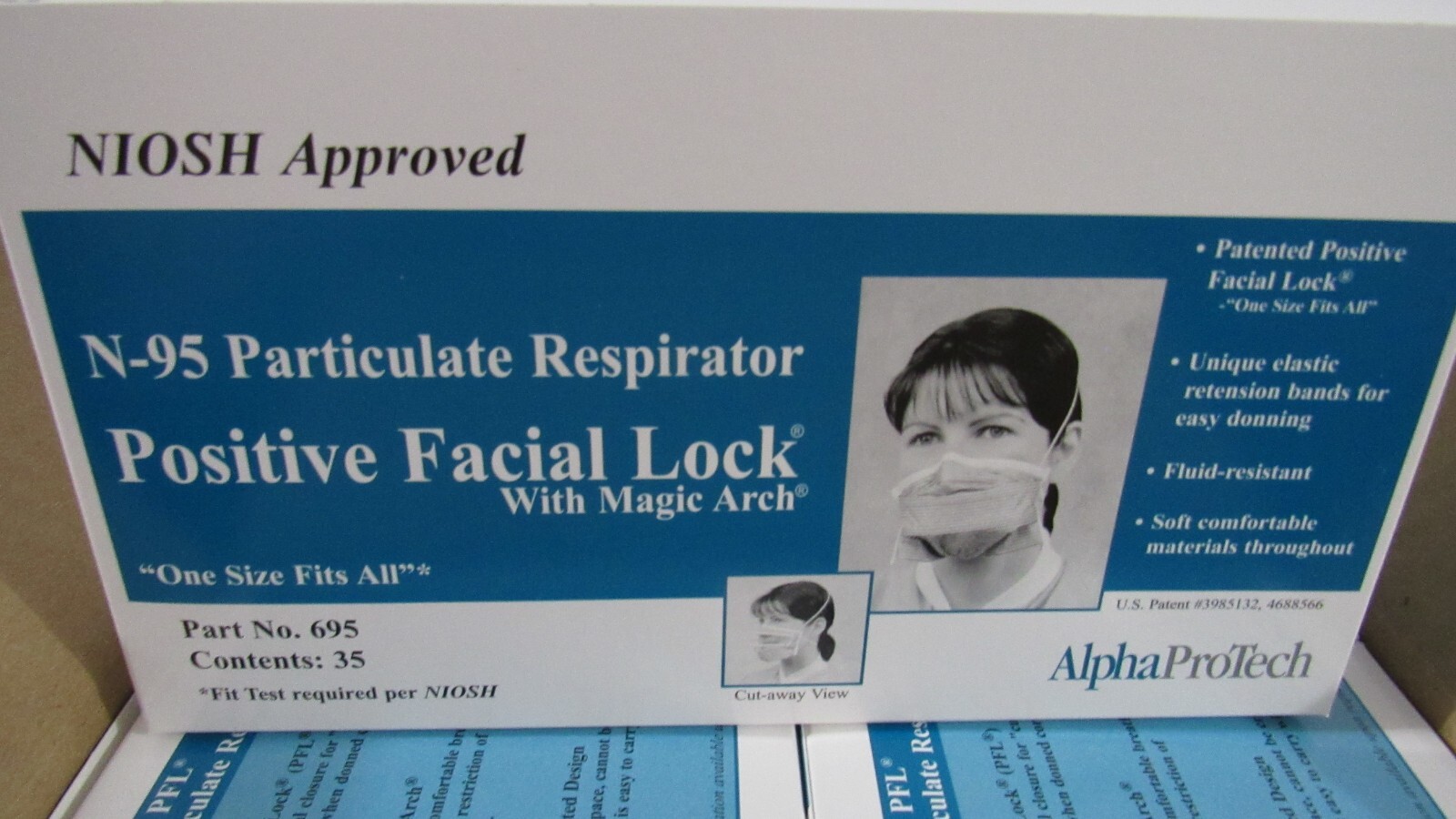 210 ct Alpha Protech N95 respirator NIOSH USA case of 6pk of 35 Face Masks