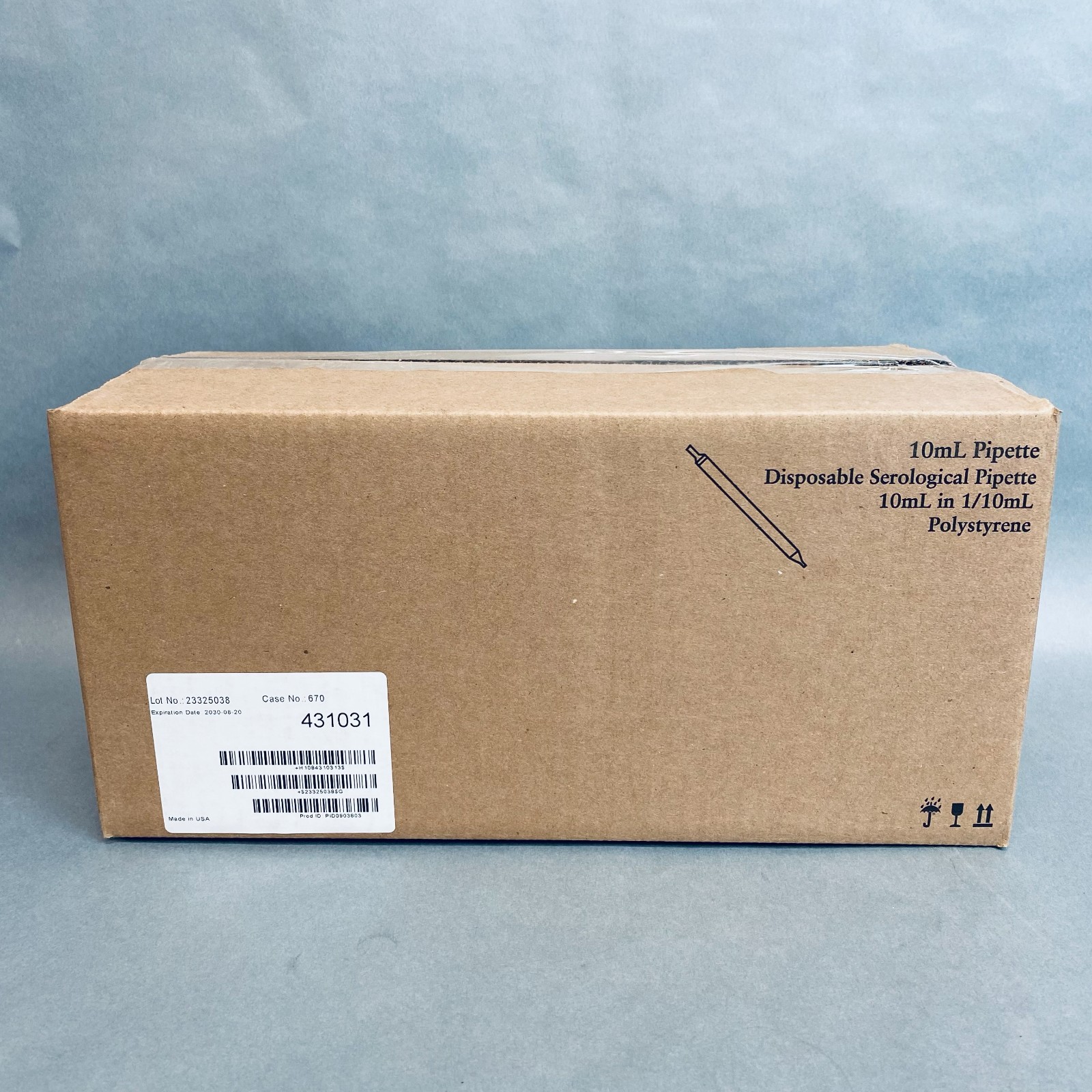 Fisher Scientific Serological Pipette 10 ml Polystyrene Case of 200 Pipettes