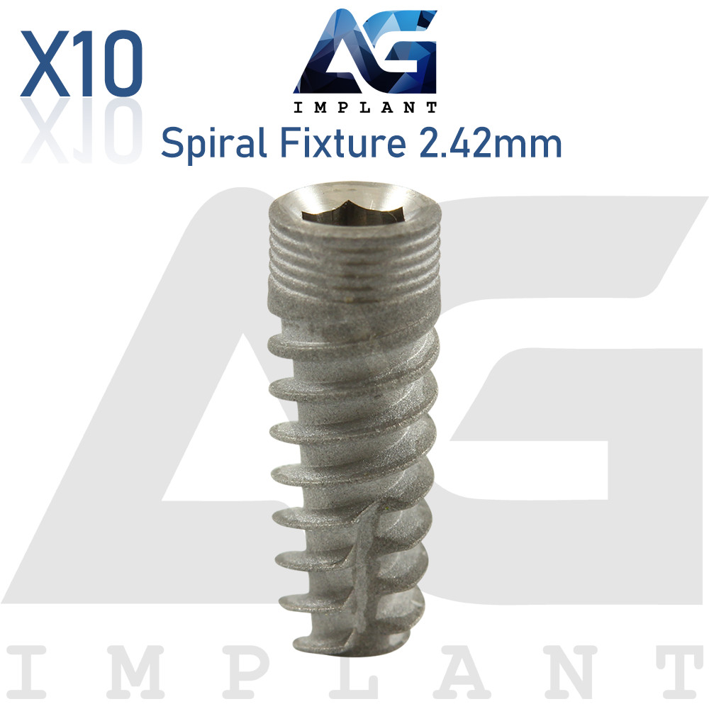 10 Spiral Fixture Titanium SLA Surface Int Hex 2.42mm Connection Dental Platform