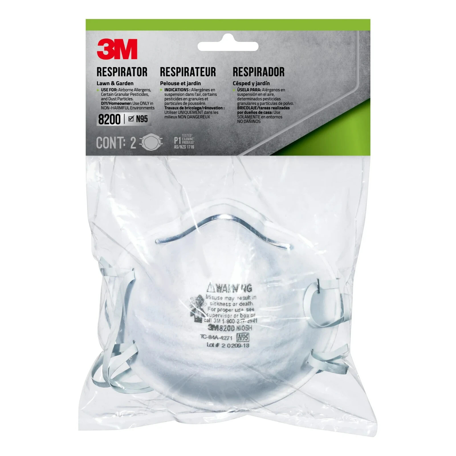 3M N95 Lawn and Garden Disposable Respirator White