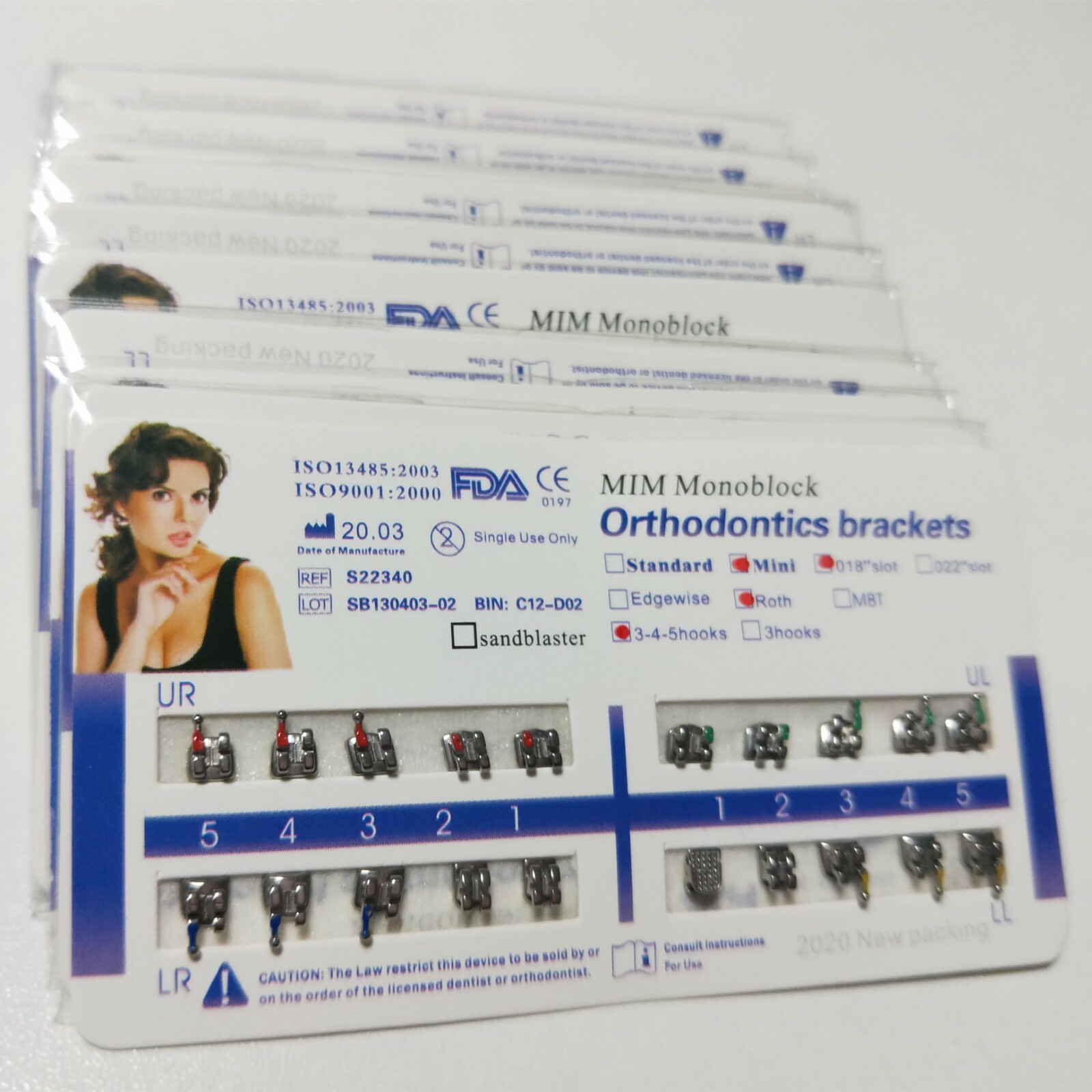 50 Sets Brackets Braces Mini Roth 018 Slot 345 Hooks MIM Monoblock Mesh Base