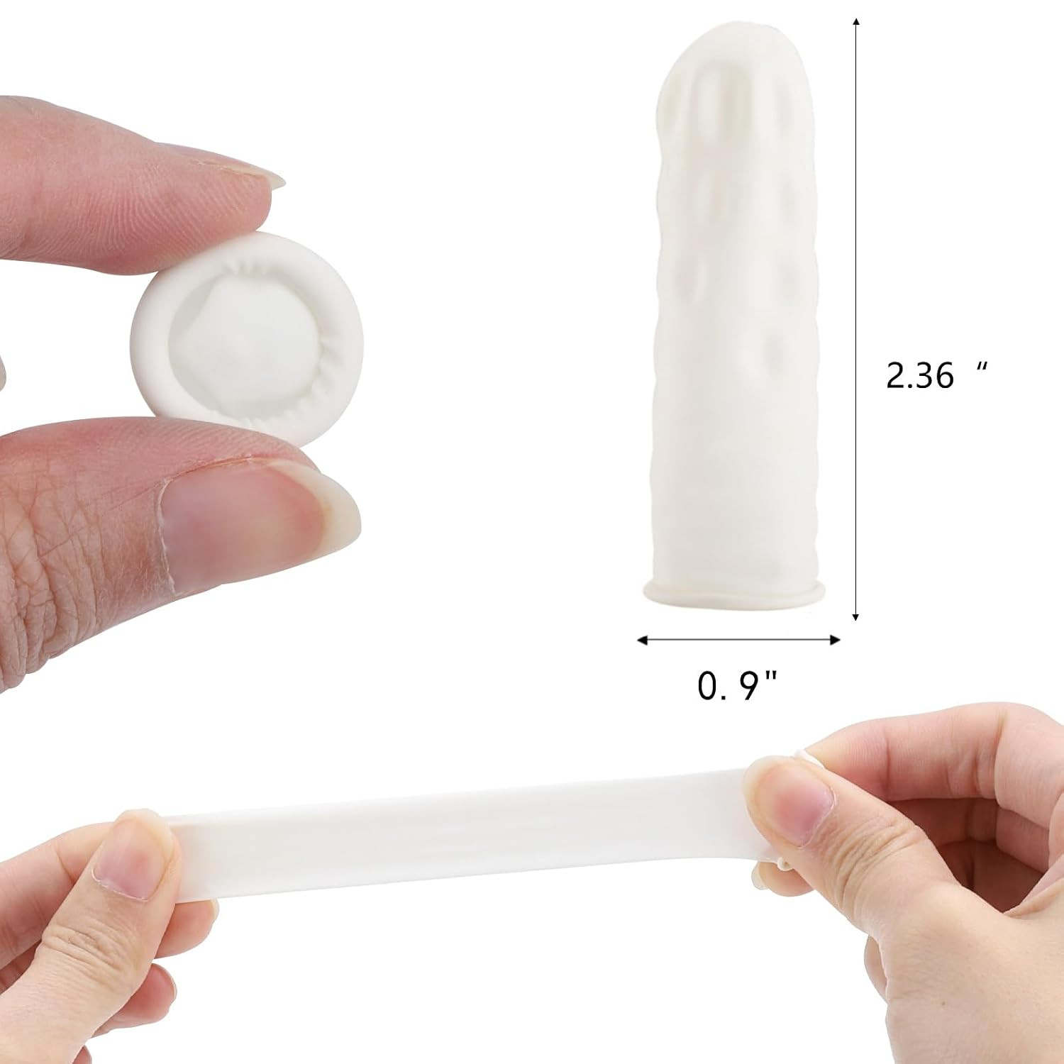 400 Count Latex Finger Cots Large Fingertip Gloves Disposable Finger