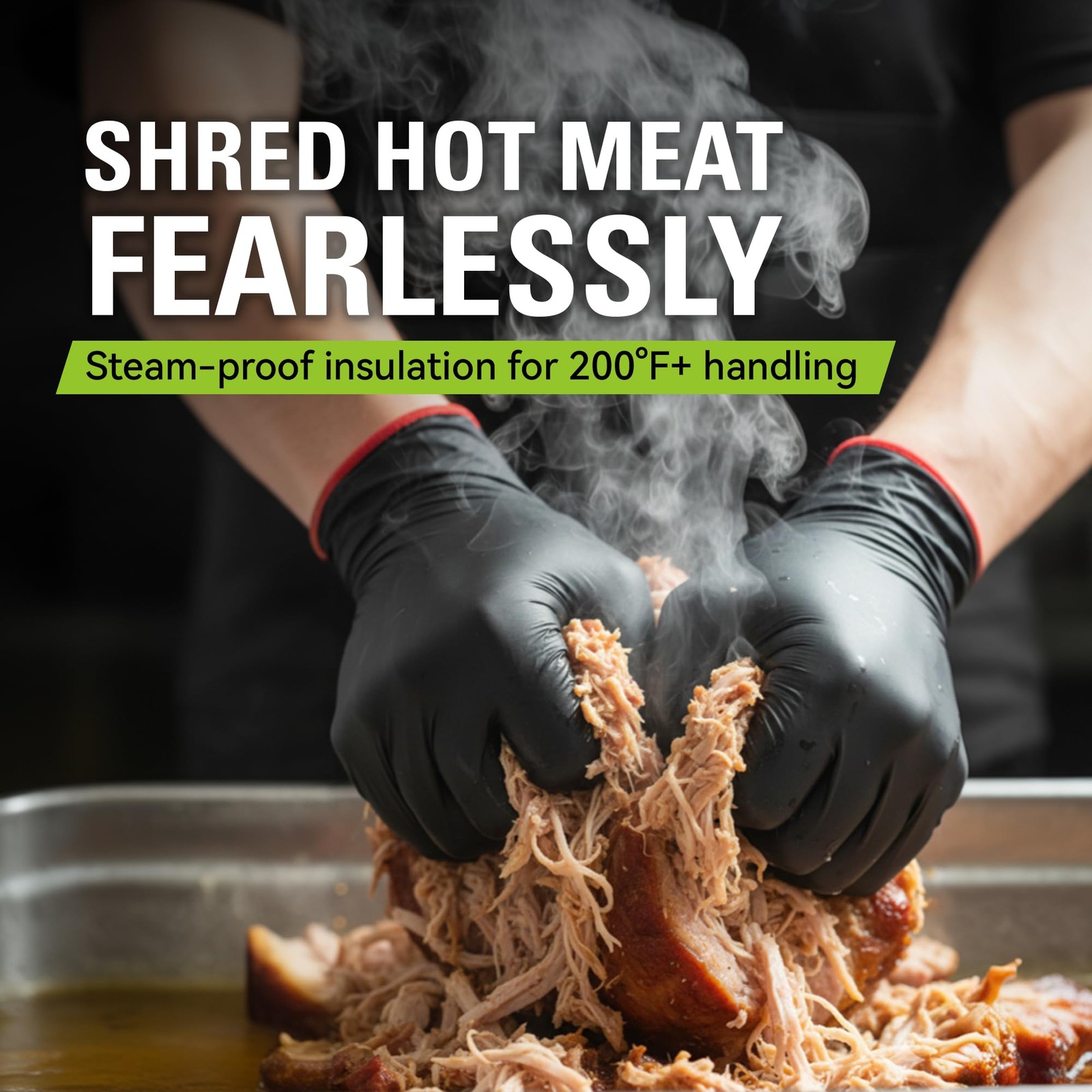 BBQ Gloves, 6 Heat Resistant Cotton Liners + 100 Disposable Nitrile Gloves fo…
