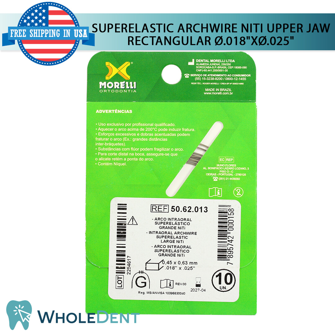 Orthodontic Dental NiTi Superelastic Intraoral Archwire Rectangular Wire Morelli