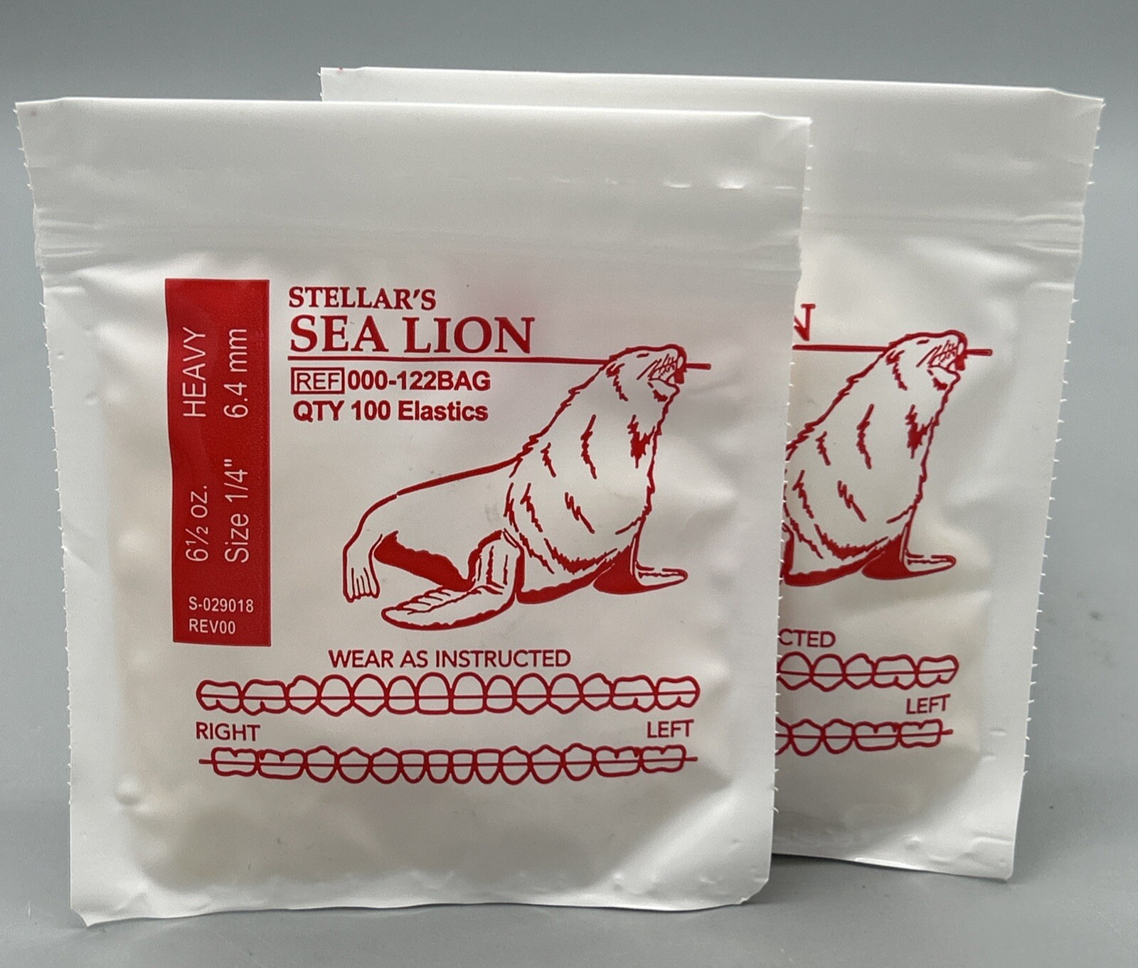 2 Stellar’s Sea Lion American Orthodontics Dental Elastics Braces Bands