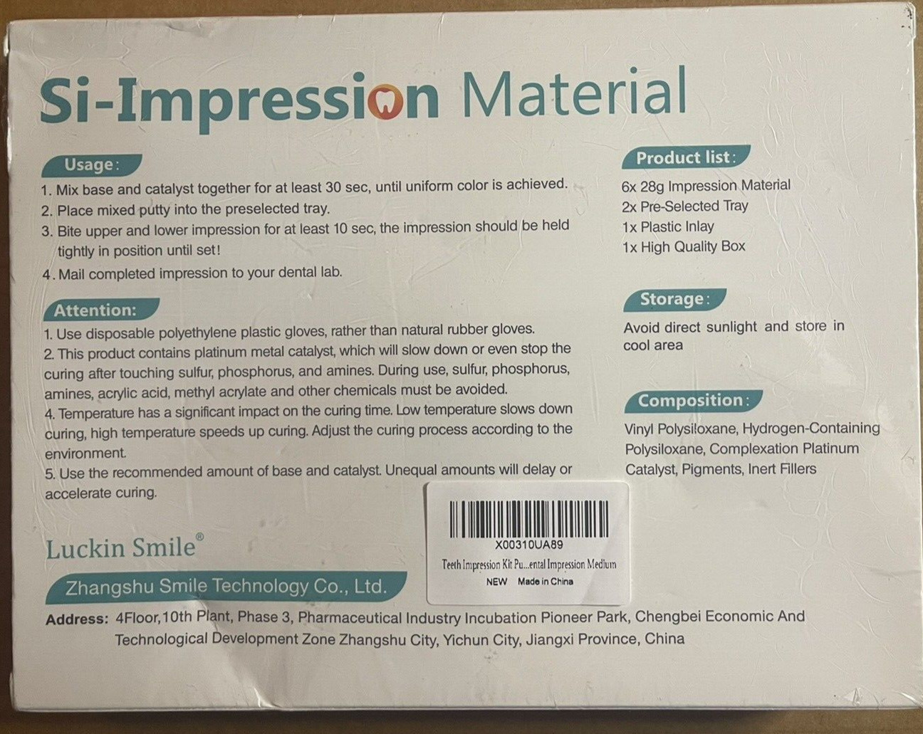 Luckin Smile Si-Impression Teeth Material For Home/Clinic Use
