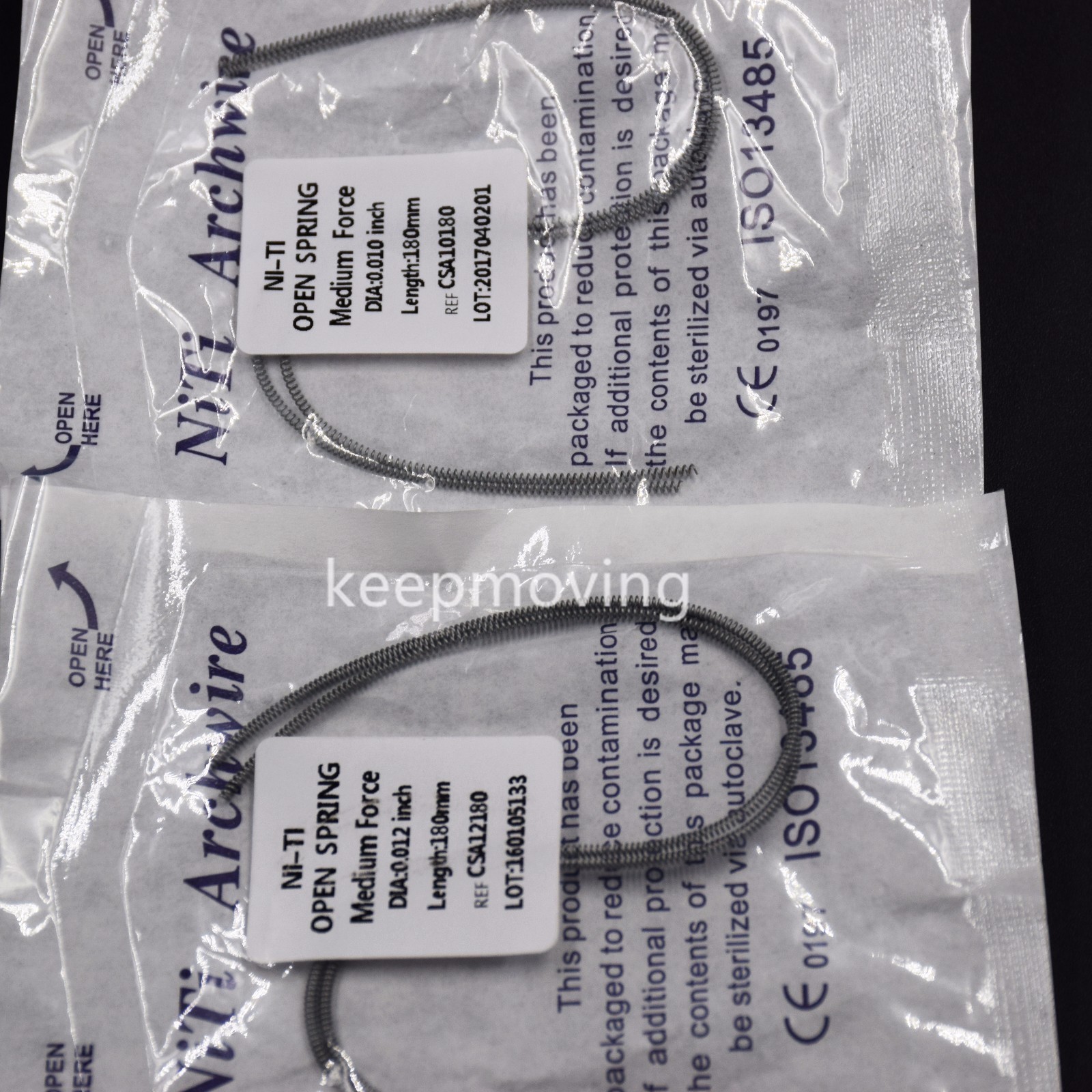 2 Pcs/pack Dental Orthodontic Open Coil Spring 0.010/0.012*180mm Niti Alloy
