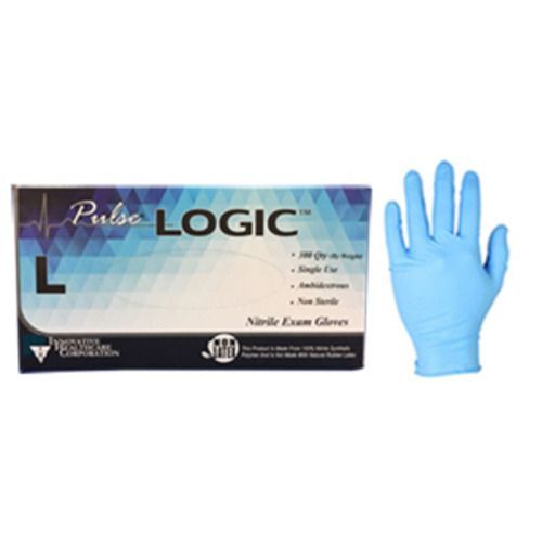 Pulse Logic Nitrile Exam Gloves, Large, 300/box, Powder-Free