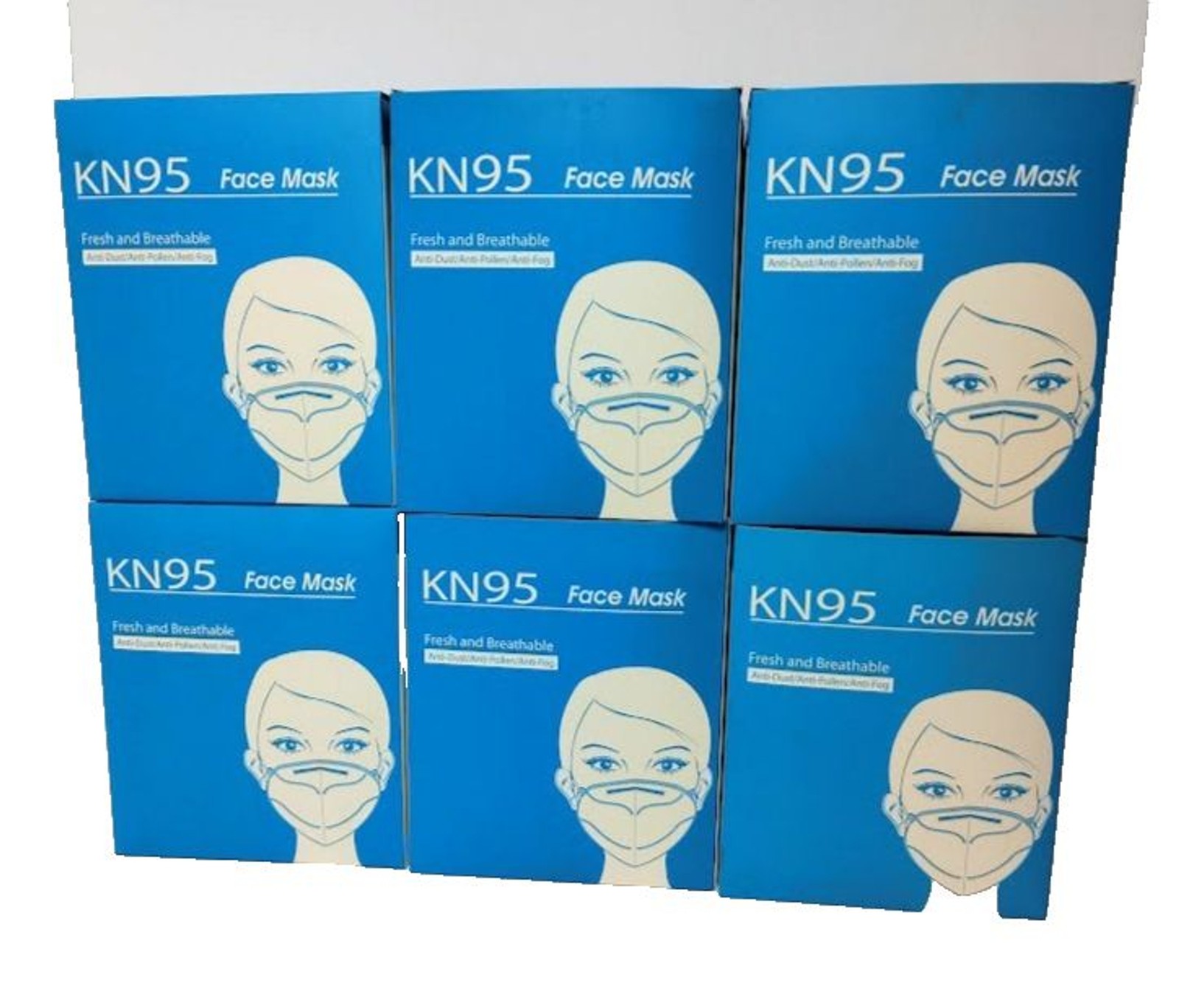 150 K95 Face Masks White 6 Boxes of 25 Each Cool Bailey Disposable Personal Use