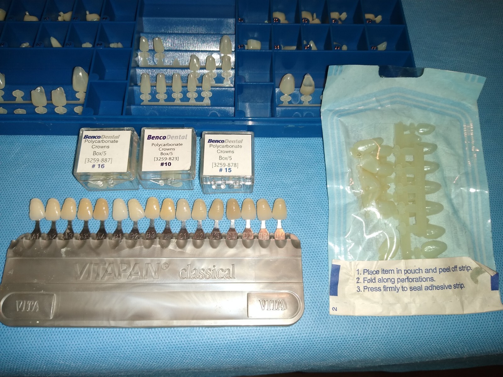 Cargus Rite Dent Benco PolyCarbonate Crowns Pre Owned Partial Kits and Vitapan