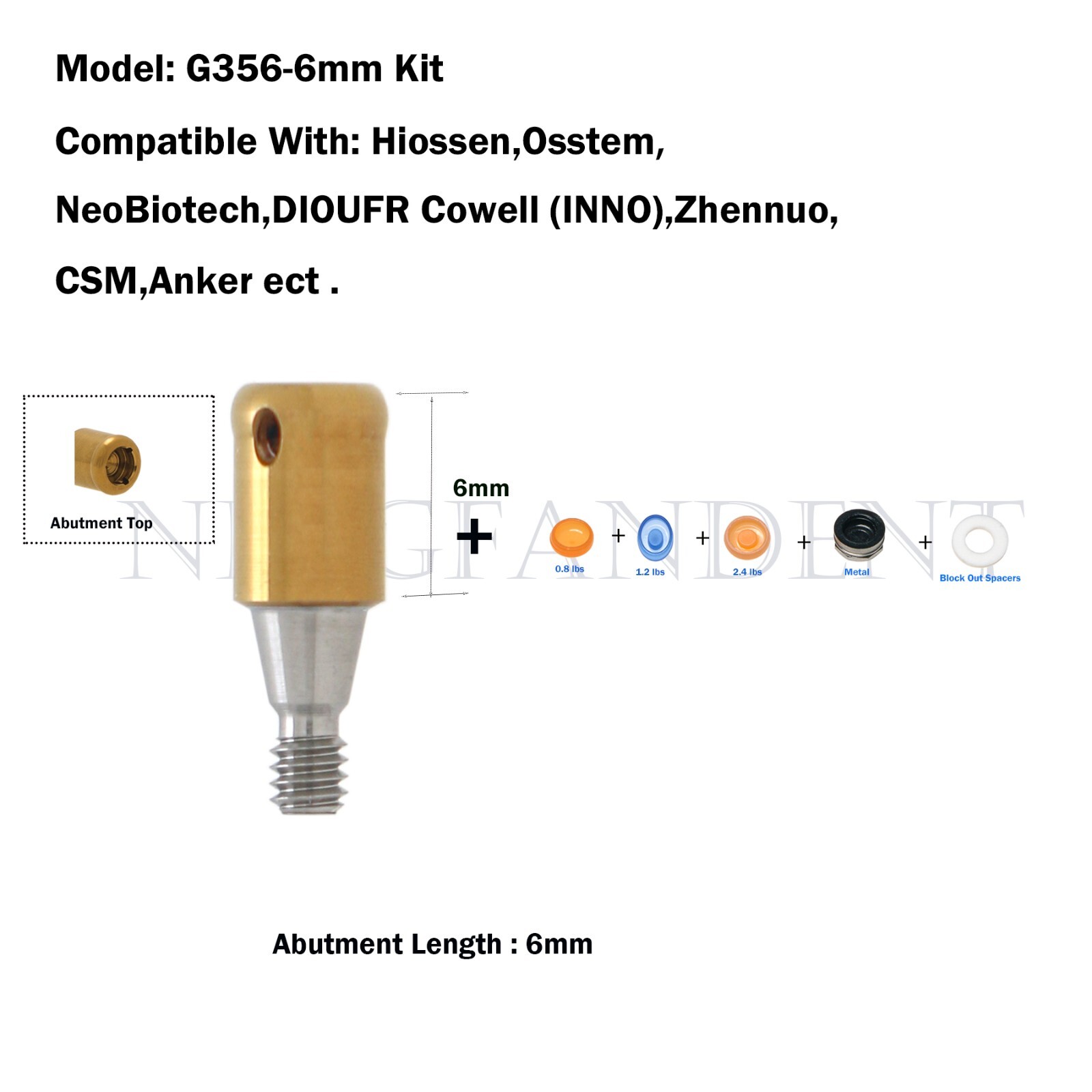 Hiossen Osstem Dental Attachment Locat0r Caps Overdenture Implant Mini Abutments