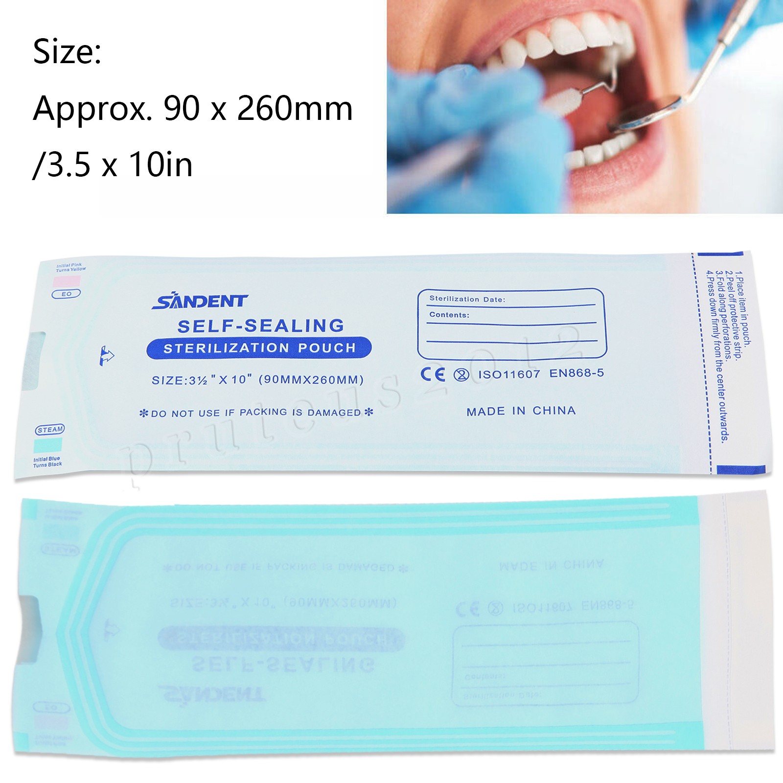 3.5″ X 10″ Self-Sealing Sterilization Pouches for Autoclave (Choose Quantity)