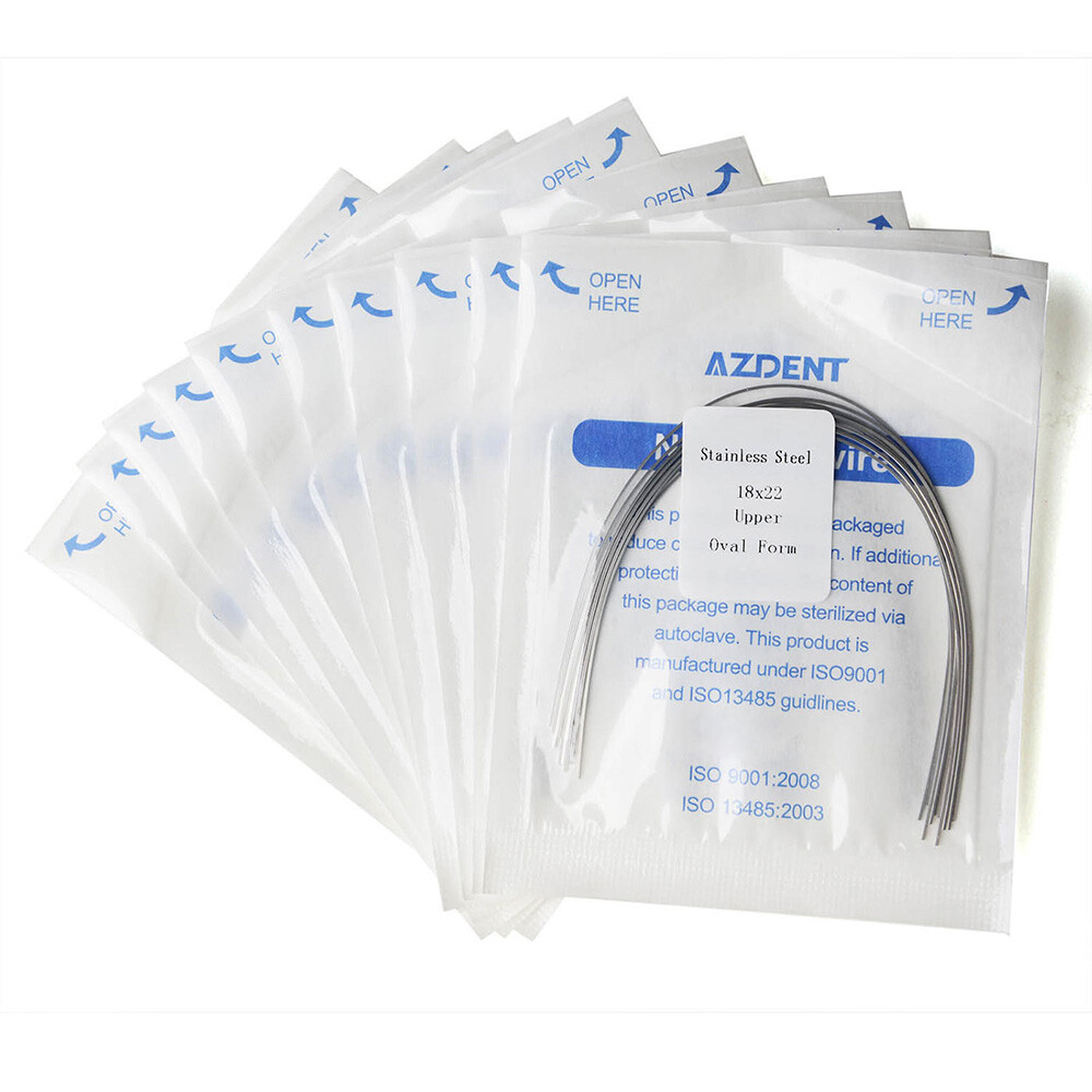 10PCS/KIT Dental Orthodontic Oval Stainless Steel Rectangular Arch Wires AZDENT